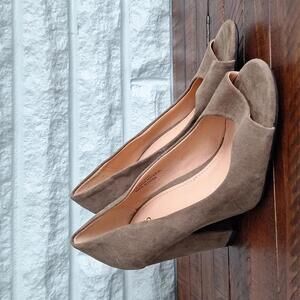 Cato peep toe chunky heel sage green Size 6